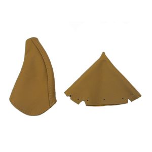 Housse en cuir pour levier de vitesses et frein à main MX5 (beige clair)