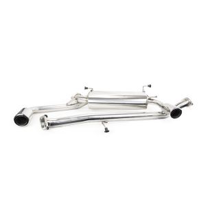 Double échappement en acier inoxydable avec tuyau intermédiaire à partir du convertisseur catalytique pour Mazda MX5 NA 1.6 116cv (1989-1994) et 1.8 131cv (1994-1997), acier inoxydable 304, adaptation jusqu'au numéro de châssis se terminant par 308212.